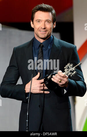 San Sebastian, Espagne. 27 août, 2013. Hugh Jackman reçoit le prix Donostia au 61e Festival International du Film de San Sebastian le 27 septembre 2013 © AFP PHOTO alliance/Alamy Live News Banque D'Images