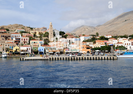 Port Port Port Emporio Le dodecanses Halki Chalki Grèce Mer Egée Banque D'Images