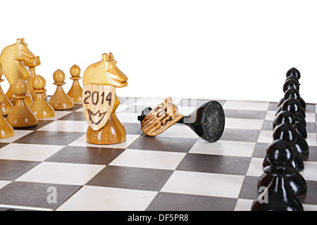 Champ de bataille d'échecs entre 2013 et 2014 ans Banque D'Images