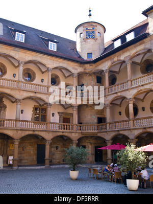 Innenhof, cour intérieure Renaissance d'Altes Schloss, Vieux Château, Stuttgart, Bade-Wurtemberg, Allemagne Banque D'Images