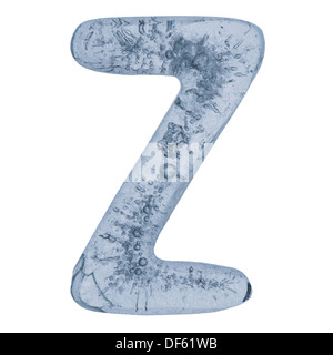 Lettre Z d'un alphabet fait de glace. Banque D'Images