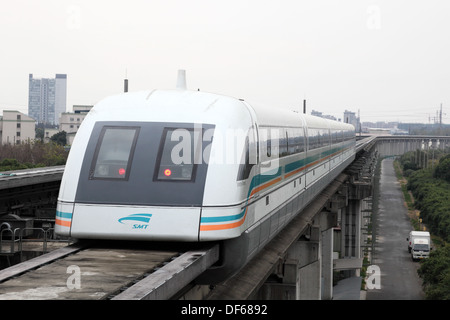 Maglev Train Station à l'aéroport de Shanghai, Chine Banque D'Images