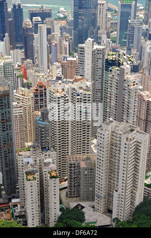 Le haut soulevées hôtels, appartements et d'hébergement de Hong Kong Banque D'Images