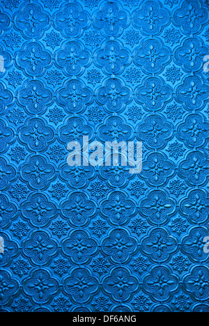 Vitrail à motifs bleu Banque D'Images