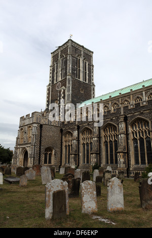 L'église de St 15 C Edmund avec sa traditionnelle East Anglian flint flushwork, Southwold, Suffolk Banque D'Images