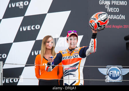 Alcaniz, Espagne. 29 août, 2013. Marc Márquez (SPA) Repsol Honda Team rider lors de la ronde 14 du Championnat du Monde MotoGP 2013 du circuit de Motorland Aragon en Espagne. Credit : Action Plus Sport/Alamy Live News Banque D'Images