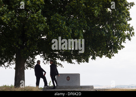 Monument indiquant l'emplacement du siège social de Napoléon à Austerlitz, La colline de Zuran, République Tchèque Banque D'Images