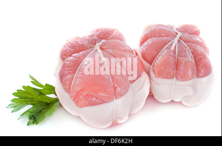 Paupiette de veau in front of white background Banque D'Images