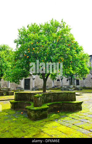 Posada Geres Amares,vieux,monastère cloître,vue sur les collines environnantes, une grande randonnée dans le Parc National de Geres,le Nord du Portugal Banque D'Images