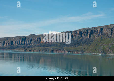 Le Groenland, (alias Tunulliarfik Erik's Fjord), près de Brattahlid. Scenic fjord. Banque D'Images