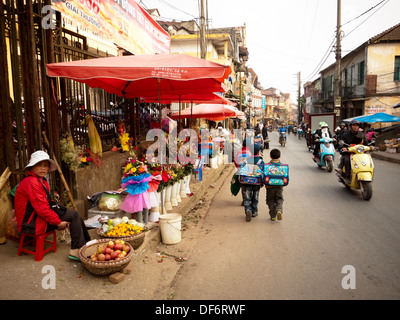 Une scène de rue à partir de Sapa, Vietnam. Banque D'Images