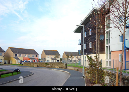 Le logement social en Hayle, Cornwall, UK Banque D'Images