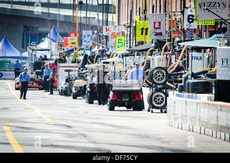 La voie des stands du Grand Prix de Baltimore 2013 Banque D'Images