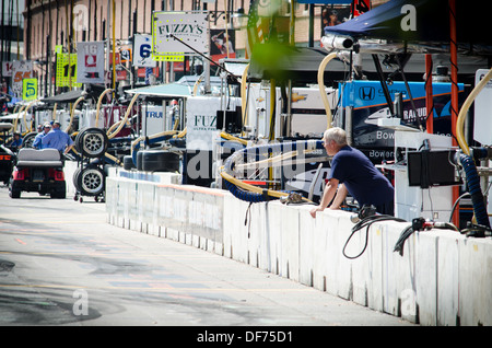 La voie des stands du Grand Prix de Baltimore 2013 Banque D'Images