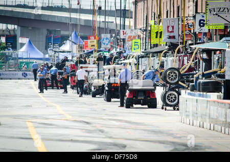 La voie des stands du Grand Prix de Baltimore 2013 Banque D'Images