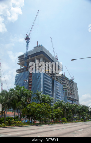 Site de construction building skyscraper Singapore city Asia capital financial trade hotel bureaux pouvoir fonctionne le travail d'énergie Banque D'Images