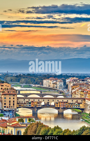 Ponts sur l'Arno à Florence Banque D'Images