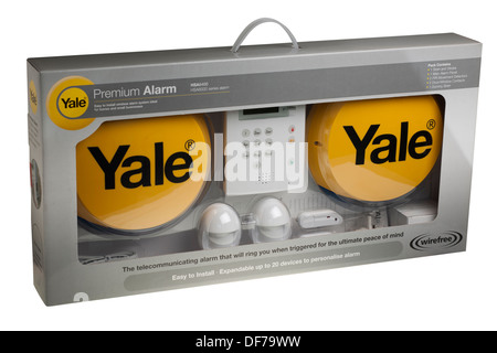 Telecommunicating Premium Yale en boîte sans fil alarme maison sans fil Banque D'Images