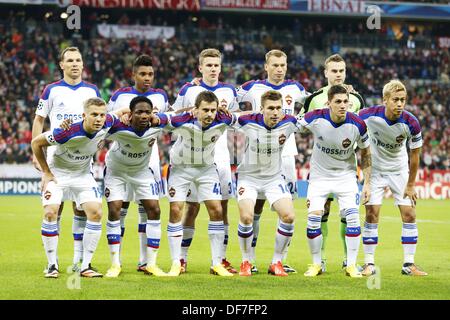 Le CSKA Moscou groupe l'équipe de line-up, le 17 septembre 2013 - Football : Football / Ligue des Champions match entre Bayern Munchen et le CSKA Moscou à l'Allianz Arena de Munich, Allemagne, le 17 septembre 2013. (Photo de bla) Banque D'Images