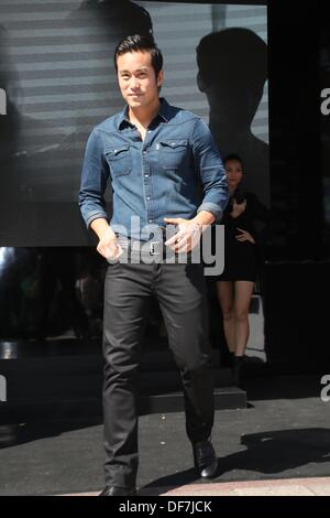 Taipei, Chine. 28 août, 2013. L'acteur chinois Joseph Chang participe à l'activité commerciale à Taipei, Chine Le samedi 28 sept., 2013. © TopPhoto/Alamy Live News Banque D'Images