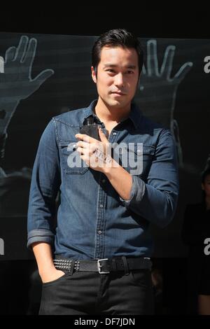 Taipei, Chine. 28 août, 2013. L'acteur chinois Joseph Chang participe à l'activité commerciale à Taipei, Chine Le samedi 28 sept., 2013. © TopPhoto/Alamy Live News Banque D'Images