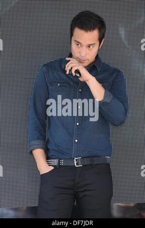 Taipei, Chine. 28 août, 2013. L'acteur chinois Joseph Chang participe à l'activité commerciale à Taipei, Chine Le samedi 28 sept., 2013. © TopPhoto/Alamy Live News Banque D'Images