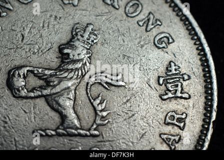 Un Dollar de Hong Kong coins close-up Banque D'Images