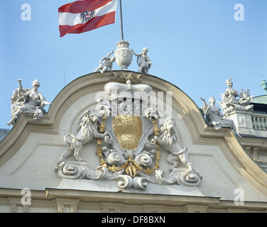 Belvedere. Belvédère supérieur. 1717-1723. Construit par Johann Lukas von Hildebrandt (1668-1745). Façade. Vienne. L'Autriche. Banque D'Images