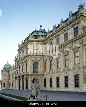 Belvedere. Belvédère supérieur. 1717-1723. Construit par Johann Lukas von Hildebrandt (1668-1745). Façade. Vienne. L'Autriche. Banque D'Images