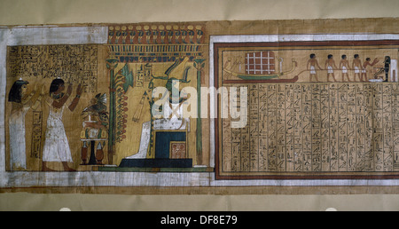 L'Égypte. Livre des morts. À partir de la tombe de l'architecte royal Kha (Deir el-Médineh). 1400 BC. 18ème dynastie. Nouveau Royaume. Banque D'Images