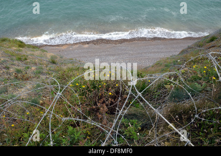 1944 D-Day en Normandie : la Pointe du Hoc. Banque D'Images