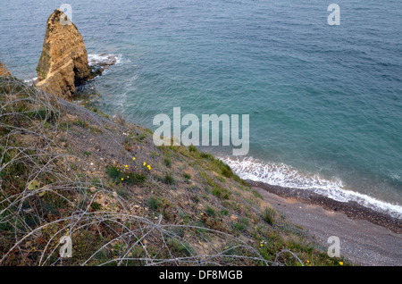 1944 D-Day en Normandie : la Pointe du Hoc. Banque D'Images