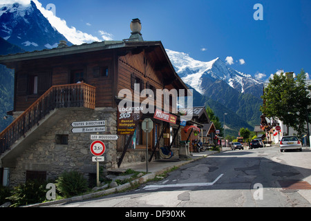 Chamonix prises à partir de la rue de la Mollard Banque D'Images