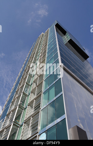 Velocity Tower Apartment Block dans le centre-ville de Sheffield Angleterre Royaume-Uni, grand bâtiment résidentiel de bloc de tour Banque D'Images