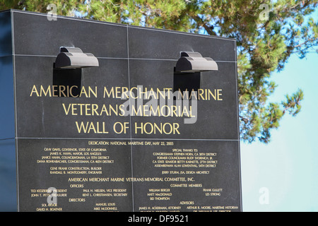 Mémorial de la Marine marchande américaine au Port de Los Angeles Californie Banque D'Images