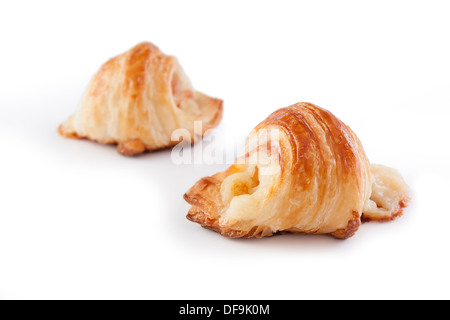 Croissants au jambon et au fromage isolated on white Banque D'Images