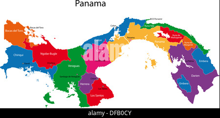 Carte de Panama Banque D'Images