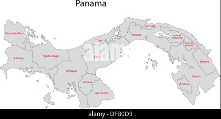 Carte de Panama gris Banque D'Images