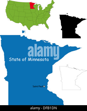 Carte du Minnesota Banque D'Images