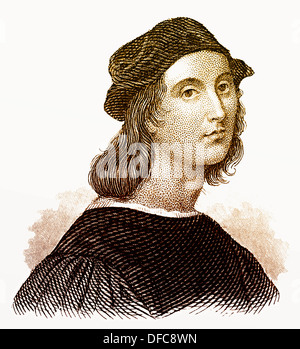 Portrait du peintre et architecte italien, Raphaël Raffael da Urbino, Raffaello Santi Banque D'Images