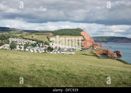 Ladram Bay Caravan Park statique dans l'est du Devon Banque D'Images