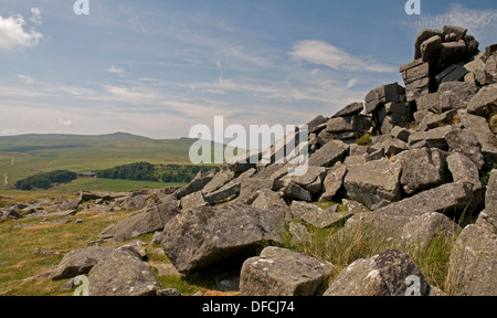 Tor plus élevé sur le côté sud de Dartmoor, Commune Belstone Banque D'Images