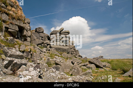 Tor plus élevé sur le côté sud de Dartmoor, Commune Belstone Banque D'Images