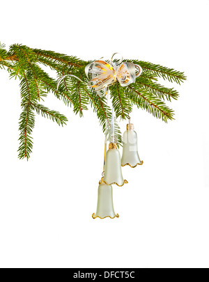 Décoration de Noël avec des cloches isolated on white Banque D'Images