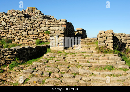 Ruines de l'établissement humain de Castro de Barona. Porto do Son, Galice, Espagne Banque D'Images