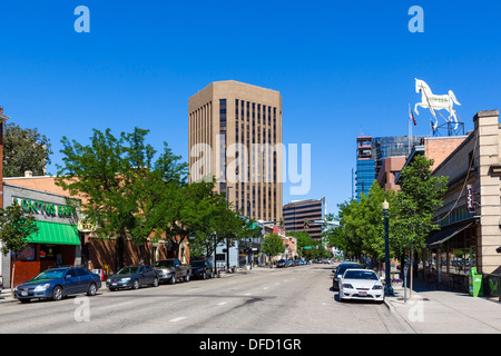 La rue principale dans le centre-ville historique de Boise, Idaho, USA Banque D'Images