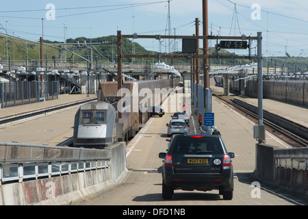 L'entrée à Eurotunnel à Coquelles Banque D'Images