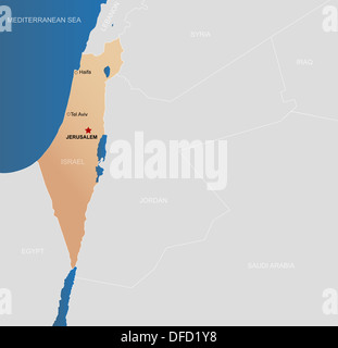 Carte d’Israël Banque D'Images