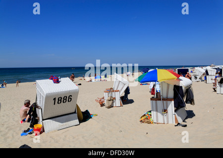 Plage de Westerland, l'île de Sylt, Schleswig-Holstein, Allemagne Banque D'Images