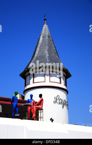 Cafe glace Leysieffer à Westerland, l'île de Sylt, Schleswig-Holstein, Allemagne Banque D'Images